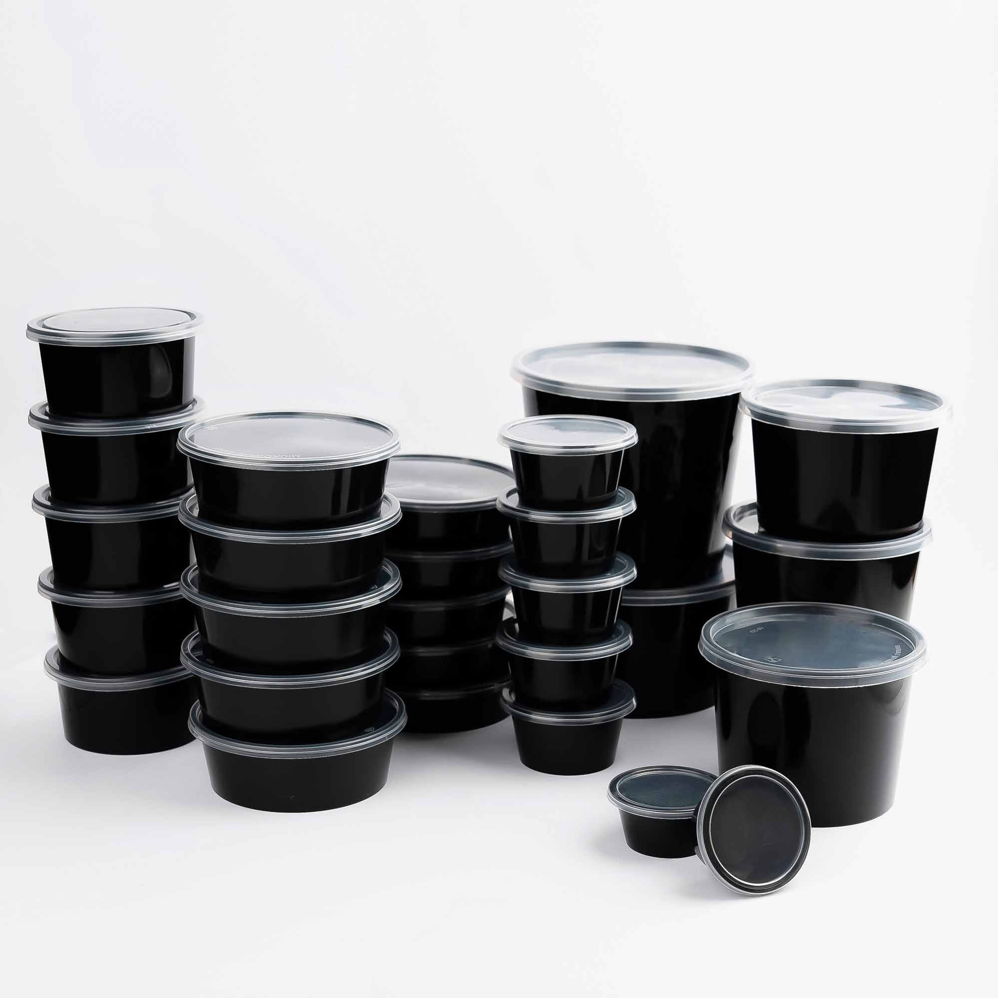 32 oz Reusable Plastic Deli Containers (Set of 96) Prep & Savour